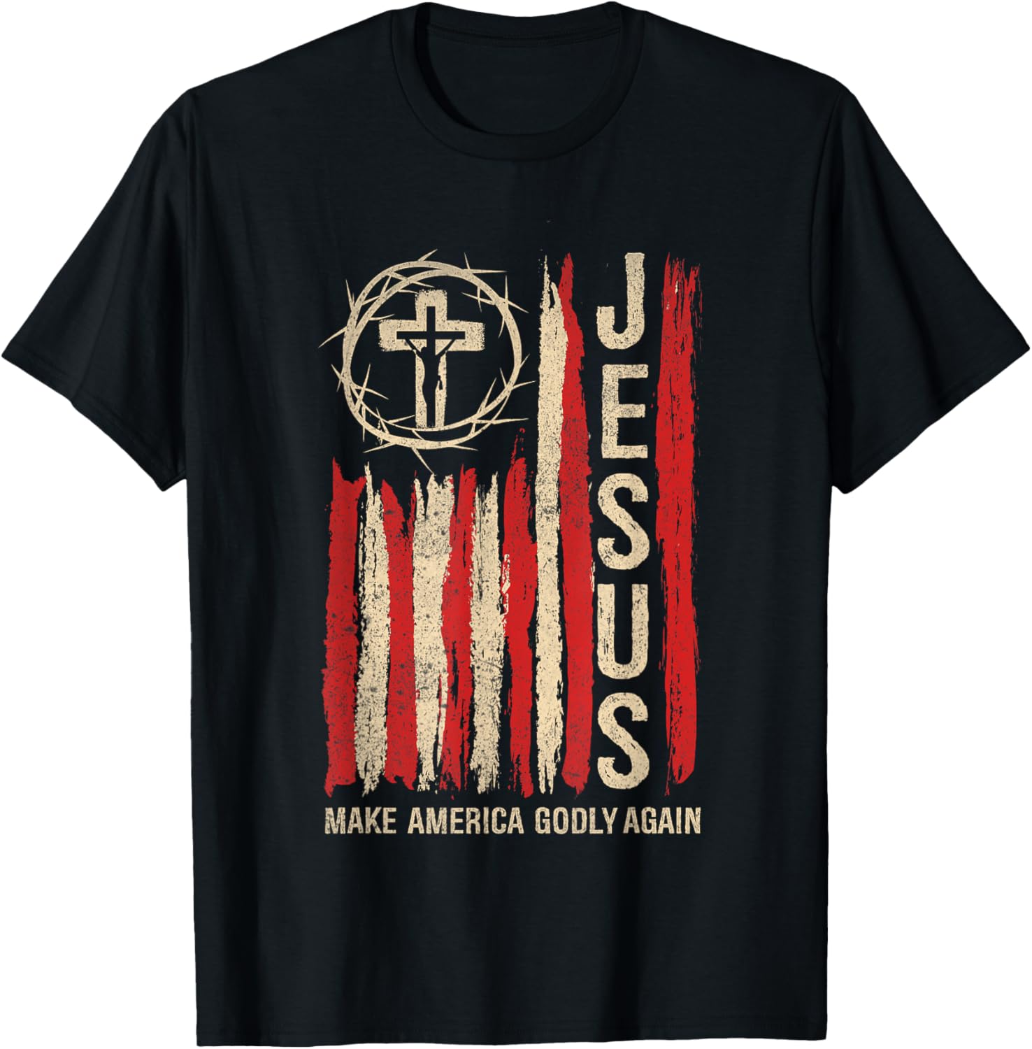 Jesus Make America Godly Again Patriotic Christian Usa Flag