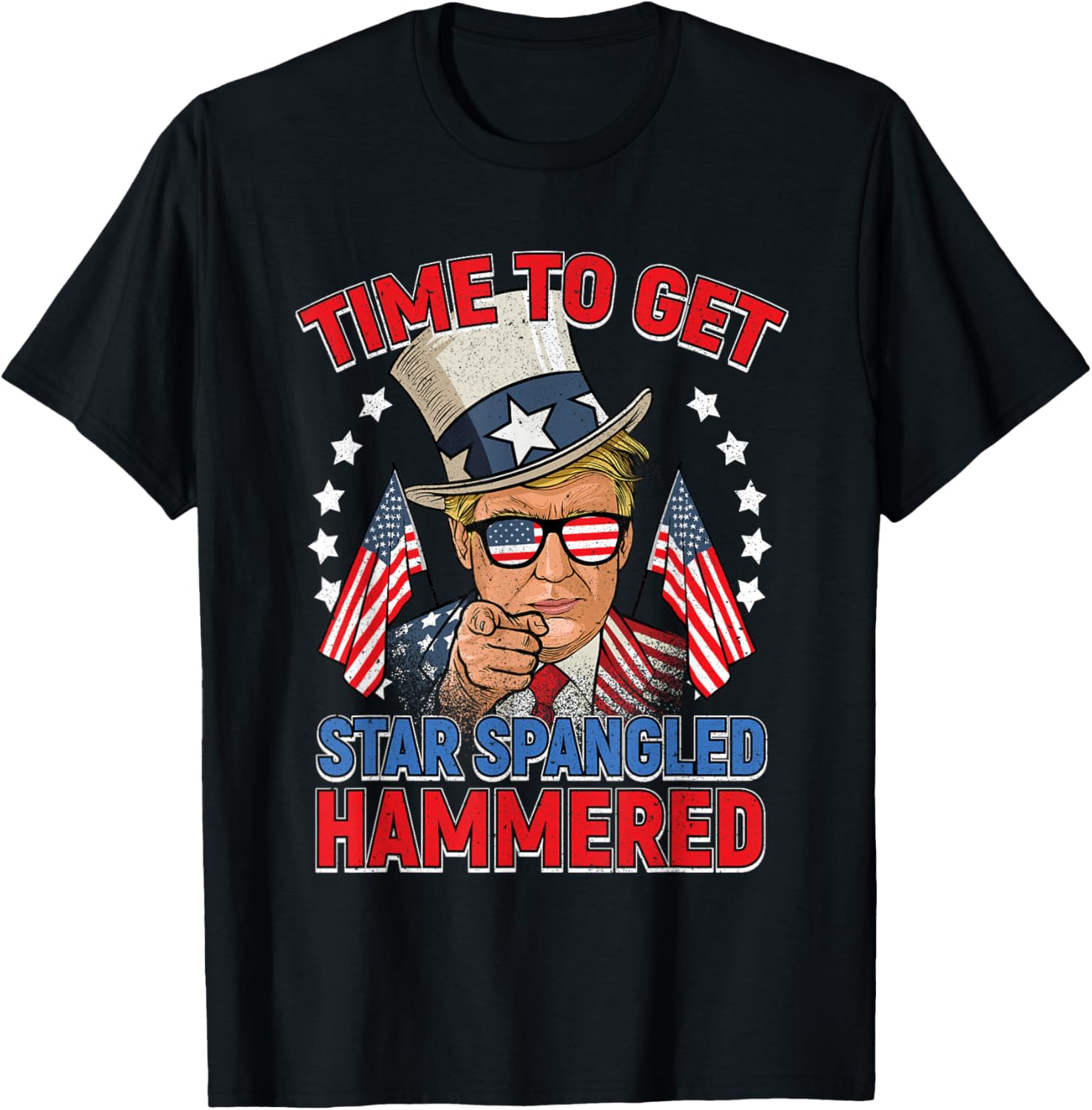 Trump 4Th Of July Shirt Star Spangled Hammered Drinking Tee