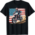 Dirt Bike American Flag Motocross Biker Men Boys Vintage Usa