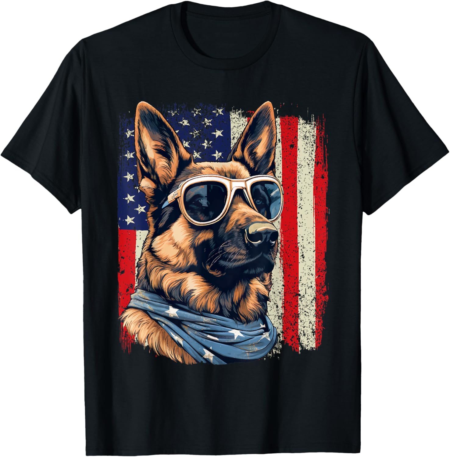 Patriotic German Shepherd American Flag 4Th Of July Shepherd