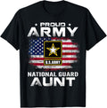 Proud Army National Guard Aunt With American Flag Gift