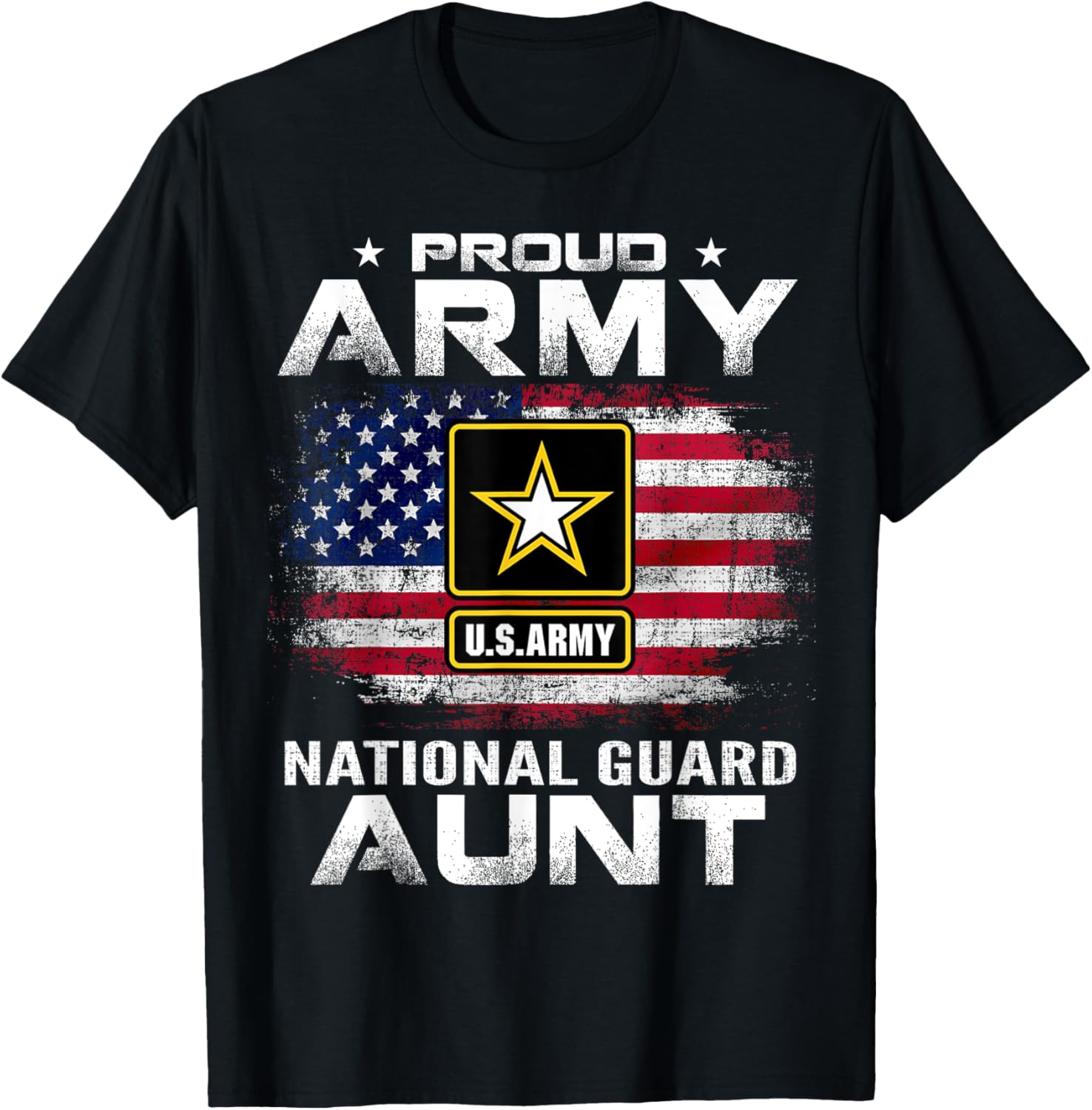 Proud Army National Guard Aunt With American Flag Gift