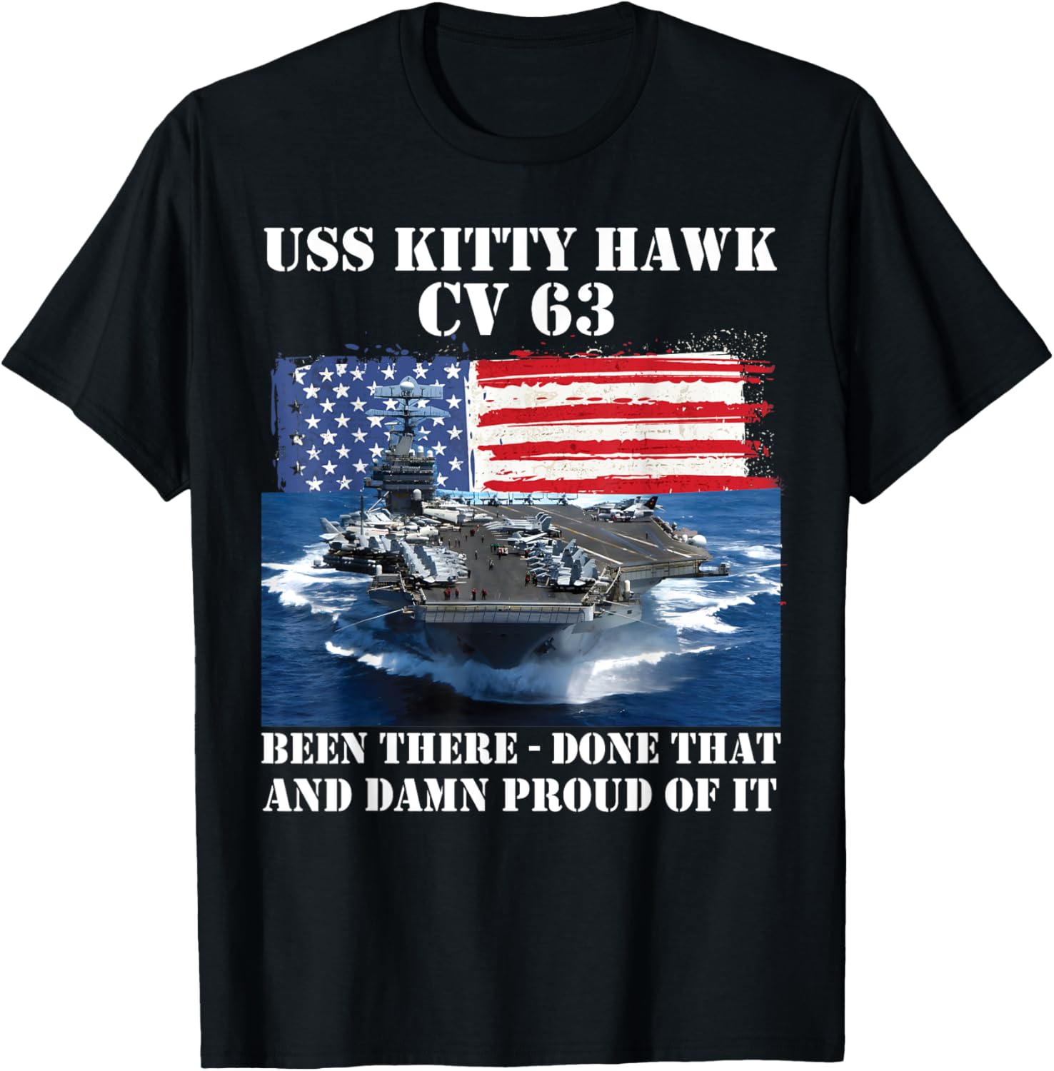 Uss Kitty Hawk Cv 63 Aircraft Carrier Veteran Usa Flag Xmas