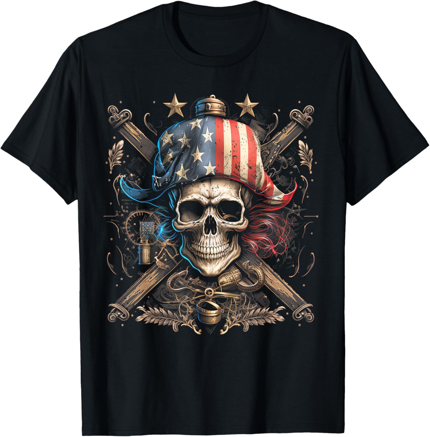 Pirate 4Th Of July American Flag Usa America Funny