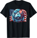 Vintage Manatee Usa Flag Animals Lovers Patriotic Sunglasses