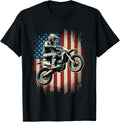 Dirt Bike American Flag Motocross Biker Usa Vintage