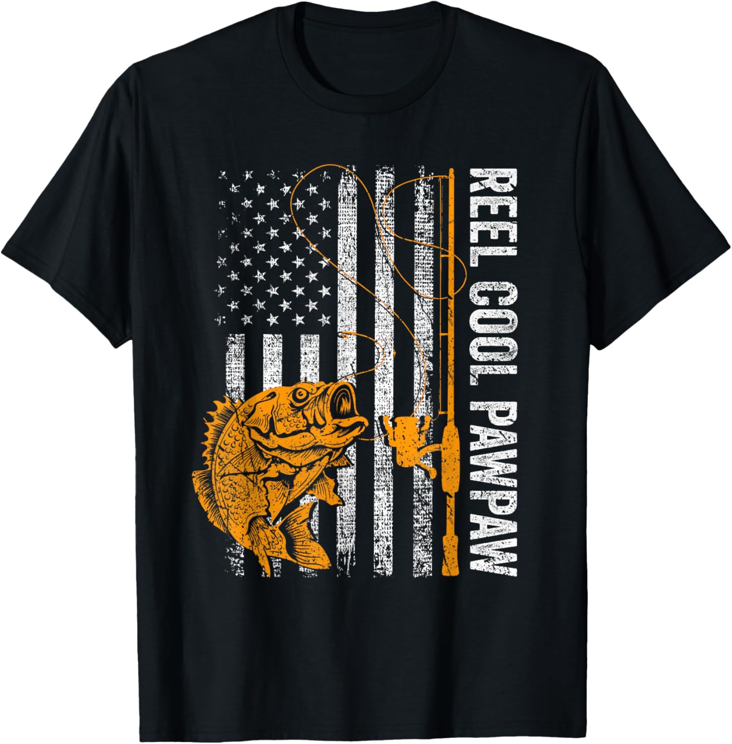 Reel Cool Pawpaw American Flag Fishing Fathers Day