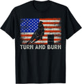 Turn And Burn Usa American Flag Vintage Barrel Racing Rodeo