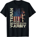 Distressed American Flag Us Army Veteran Shirt Gift