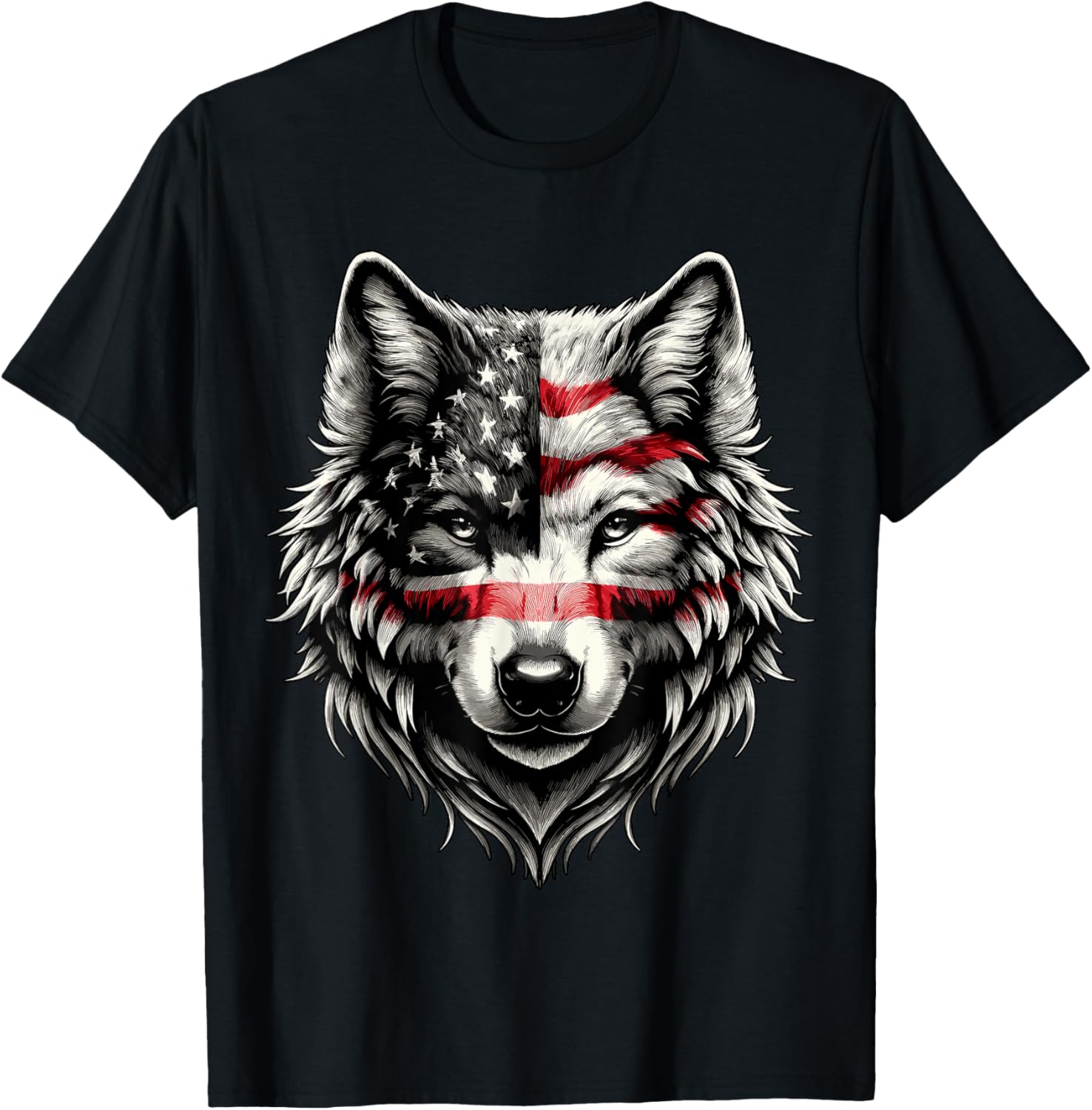 Wolf With Usa Flag 4Th Of July