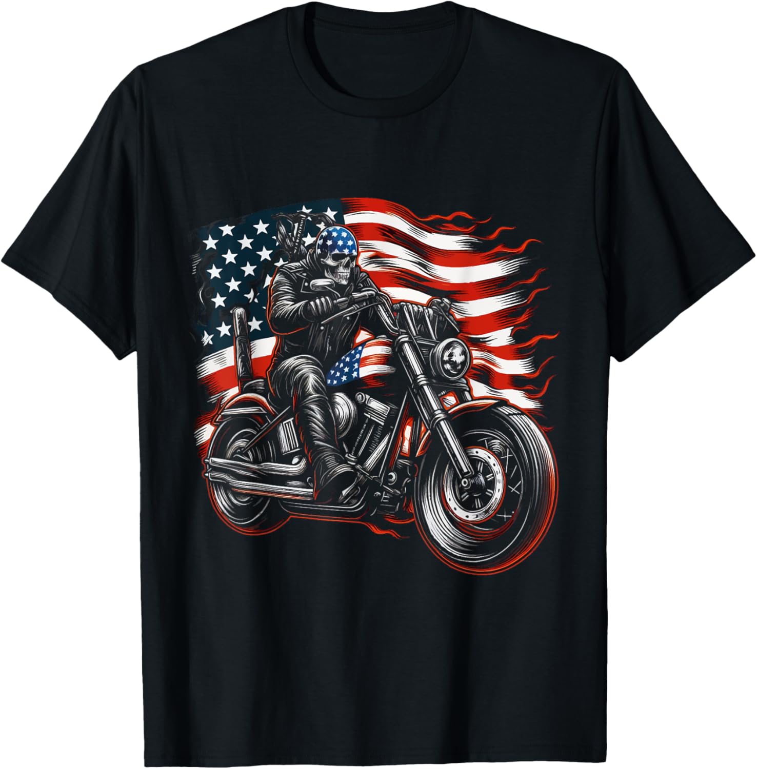 Motorcycle Usa Flag Vintage Biker