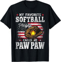 My Favorite Softball Player Calls Me Paw Paw American Flag