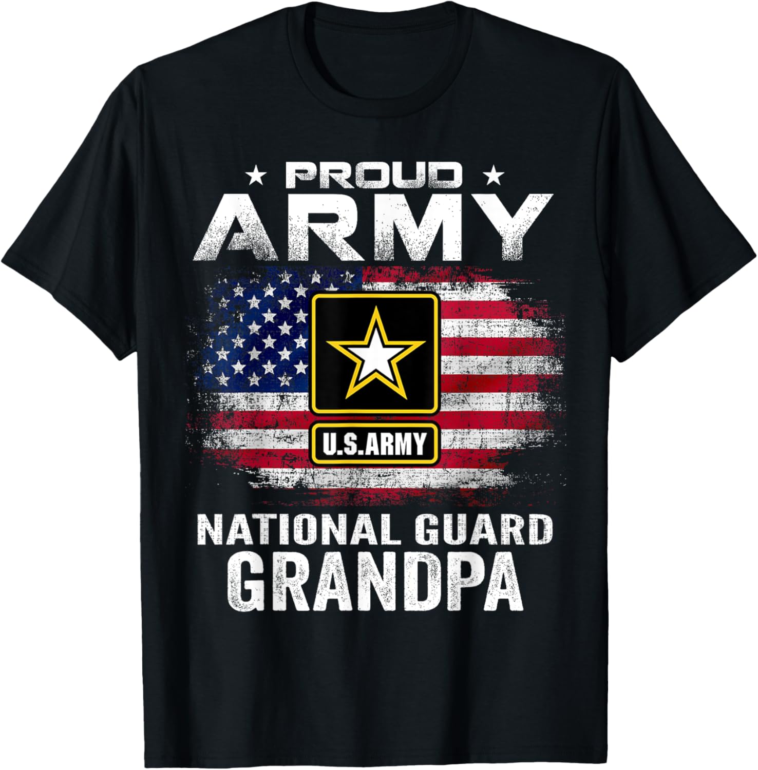Proud Army National Guard Grandpa With American Flag Gift
