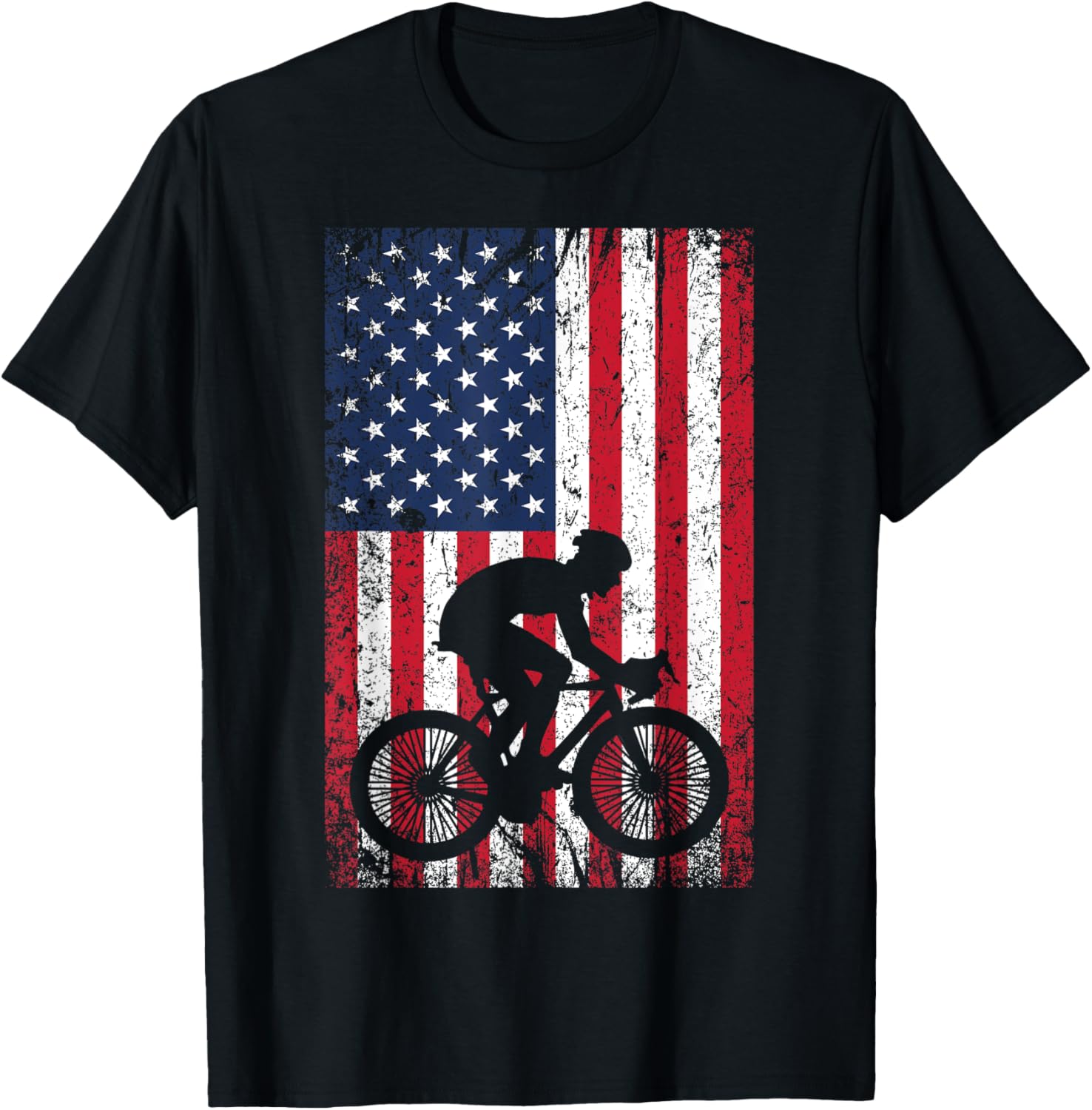 American Flag Mountain Bike 4Th Of July Patriotic Biking