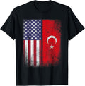 Turkey Usa T Shirt Turkish American Flag Gift