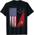 Papua New Guinea Usa T Shirt Papuan American Flag