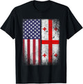 Georgian American Flag T Shirt Georgia Republic Country Usa