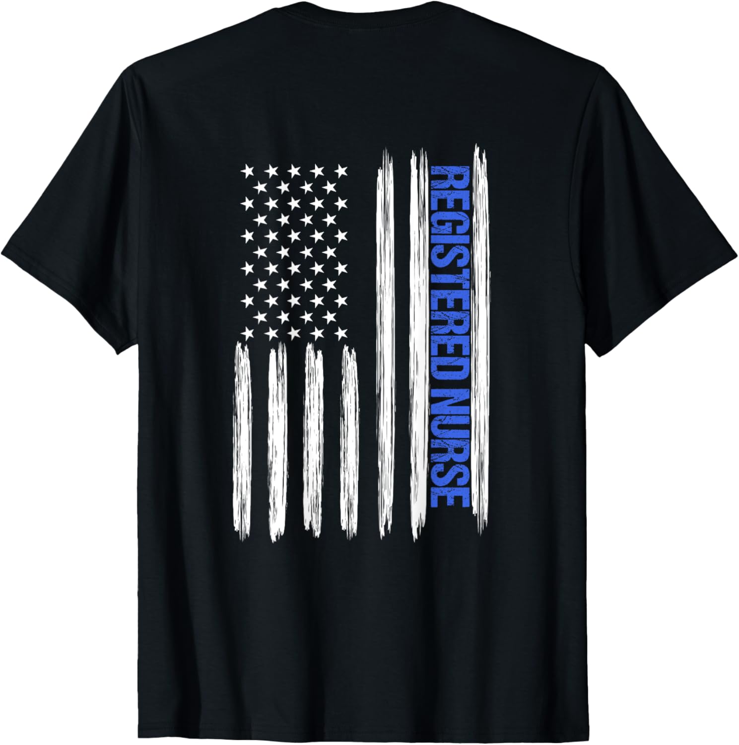 Registered Nurse Distressed American Flag Back Print
