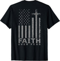 Usa Flag Patriotic American Faith Over Fear Prayer On Back
