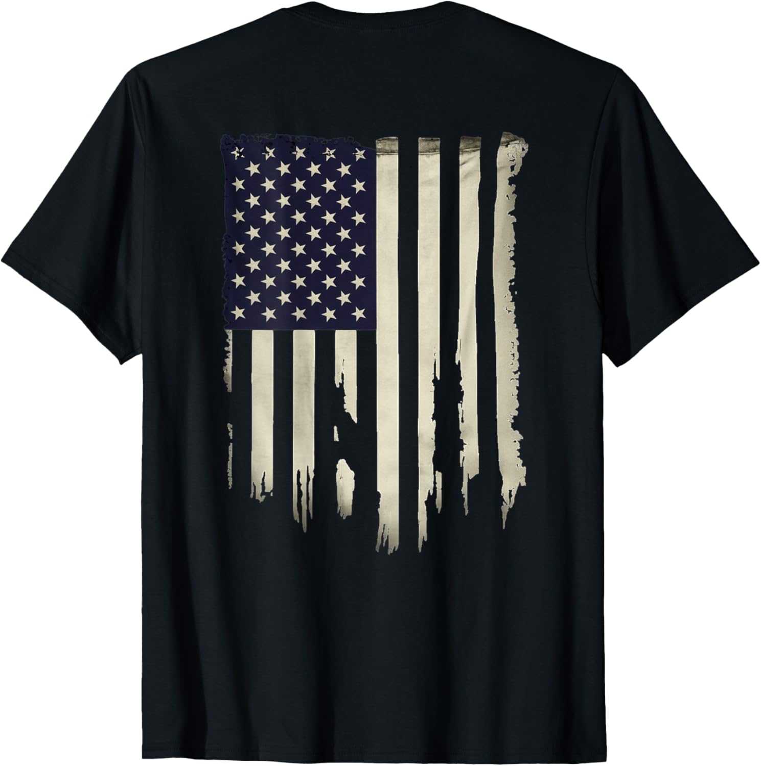 Distressed Usa Flag Printed On Back