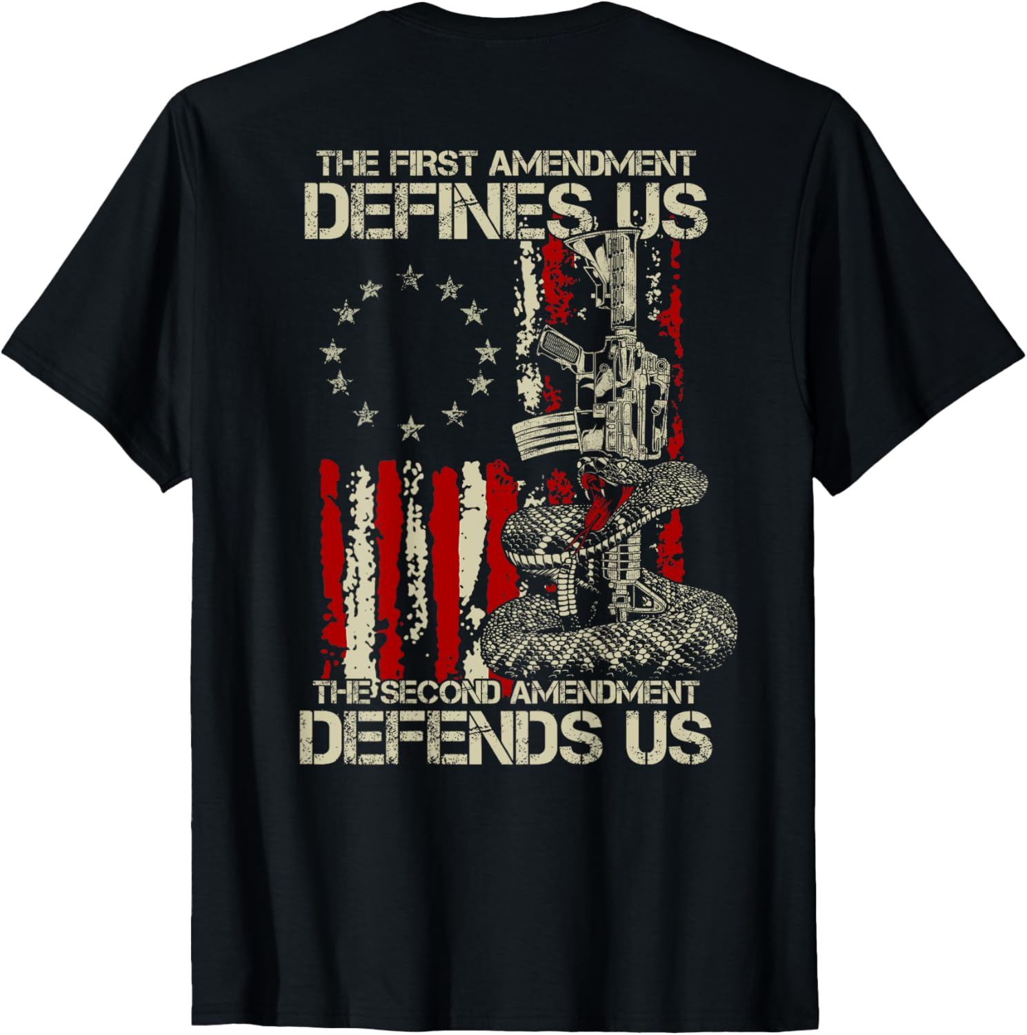 The First Amendment Defines Us American Flag On Back