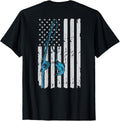 Vintage American Flag Fishing Fisherman Patriotic On Back