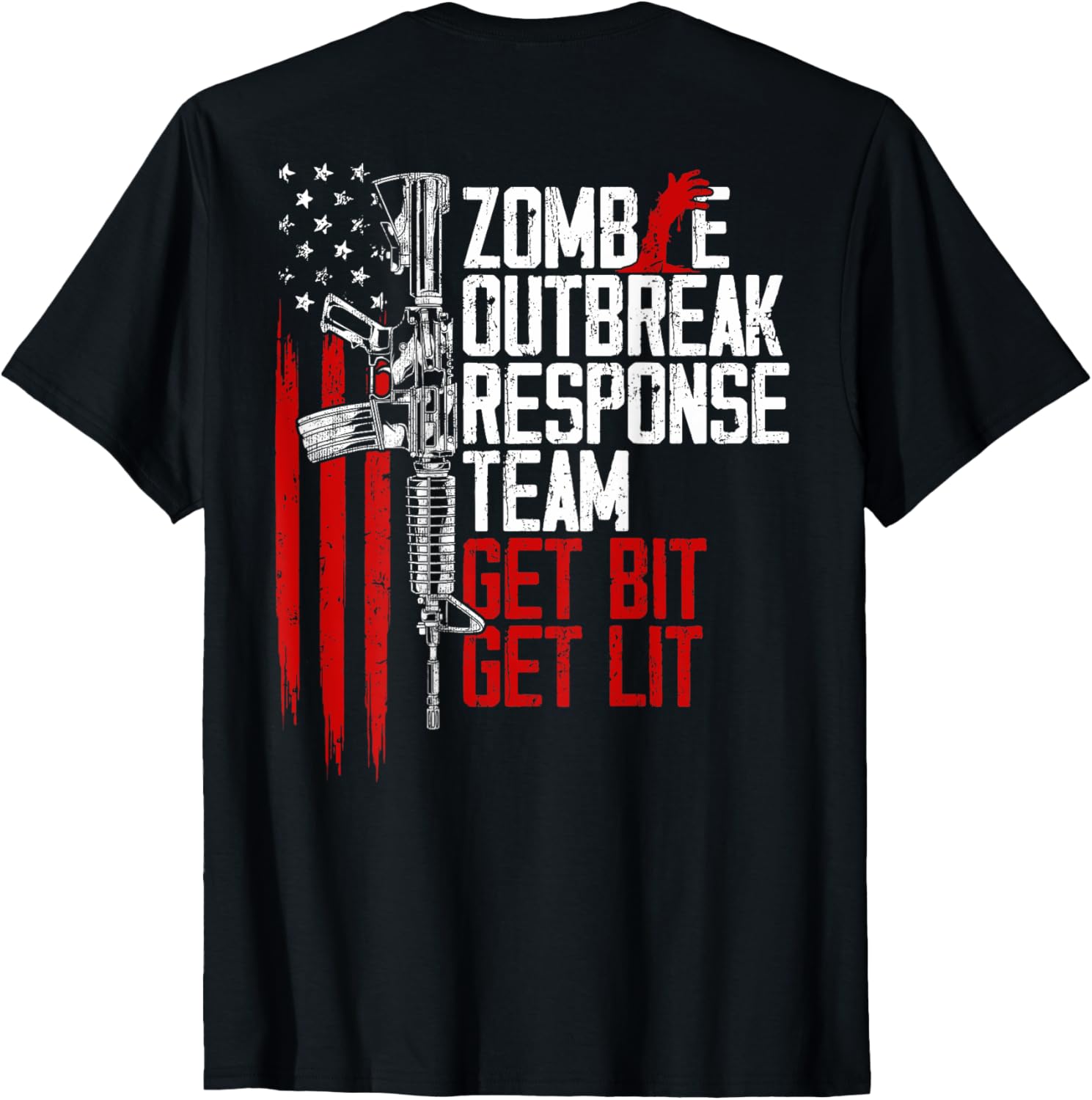 Usa Flag Zombie Outbreak Response Team Get Bit On Back