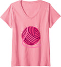 Womens Yarn Ball of Yarn Costume V-Neck