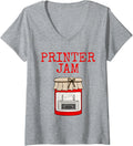 Printer Jam Office Computer Expert Funny V Neck