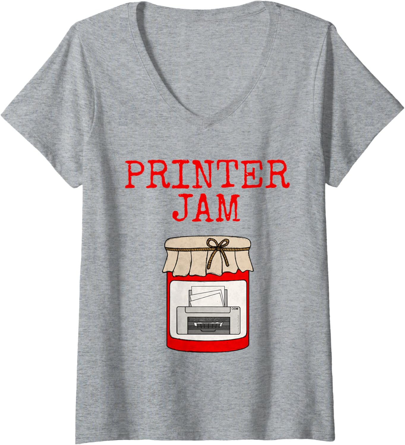 Printer Jam Office Computer Expert Funny V Neck