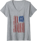 Womens Chevrolette Corvette American Flag 27936 V Neck