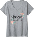 Womens Domestic Gangsta Homemaker Funny Mother's Day V-Neck