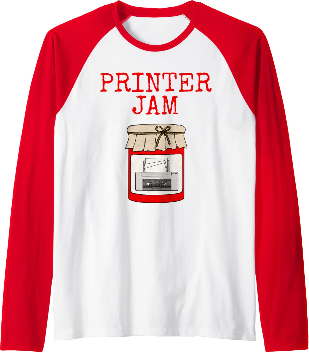 Printer Jam Office Computer Expert Funny Raglan Baseball Tee