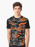 Safety NEON Orange Woodland Arctic Style Green Camo Texture Repeating Tiled Safety Green Camouflage Digital Digital Pape