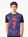 Totally 80s Neon Pop Culture Collage Graphic T Shirt T Shirt Trending US Pop Art Style