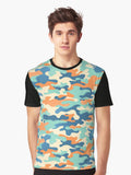 South Beach Urban Camo Sand Blue Orange Graphic T Shirt T Shirt Best Seller Look Streetwear Essential