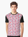 Camouflage Pattern Multicolor Reddish Peach Graphic T Shirt T Shirt High Search Demand Daily Comfort