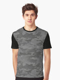 Slate Gray Stealth Camo Graphic T Shirt T Shirt Aesthetic Fit High CTR Pick