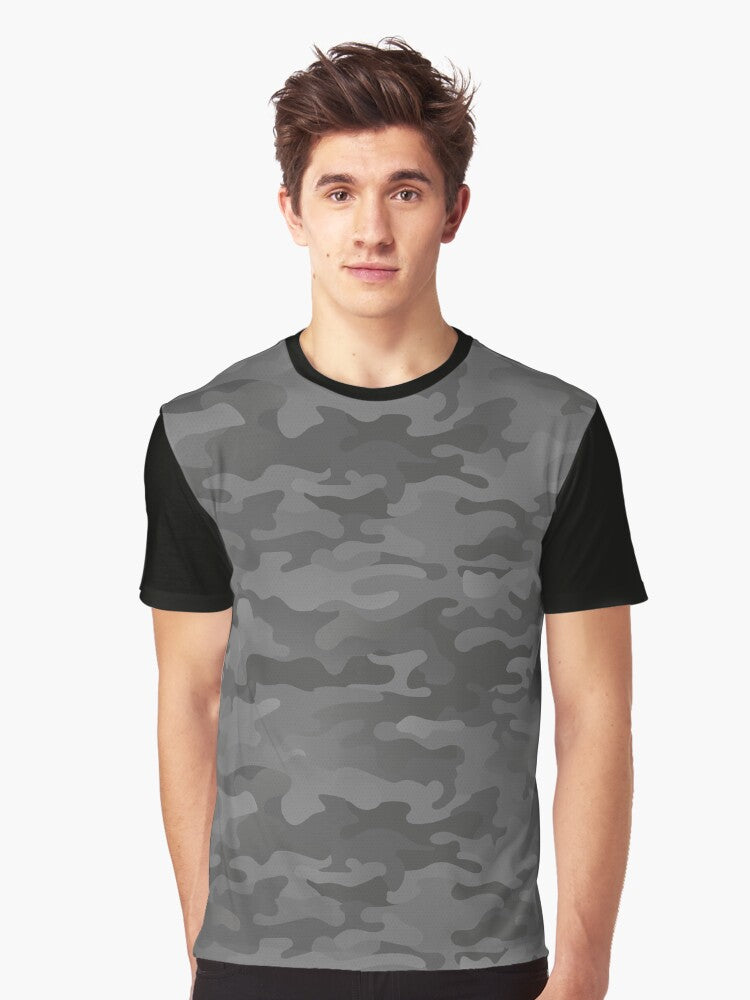Slate Gray Stealth Camo Graphic T Shirt T Shirt Aesthetic Fit High CTR Pick
