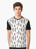 Guinea Farm Bird Feather Pattern Graphic T-Shirt