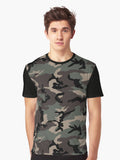 Classic Woodland Camo Military Streetwear Graphic T Shirt T Shirt Viral US Style High CTR Pick