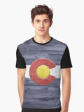 Rustic Colorado Flag Graphic T-Shirt