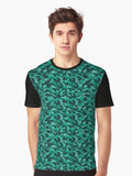 Camouflage Pattern Dark Mint Graphic T Shirt T Shirt Aesthetic Fit Daily Comfort