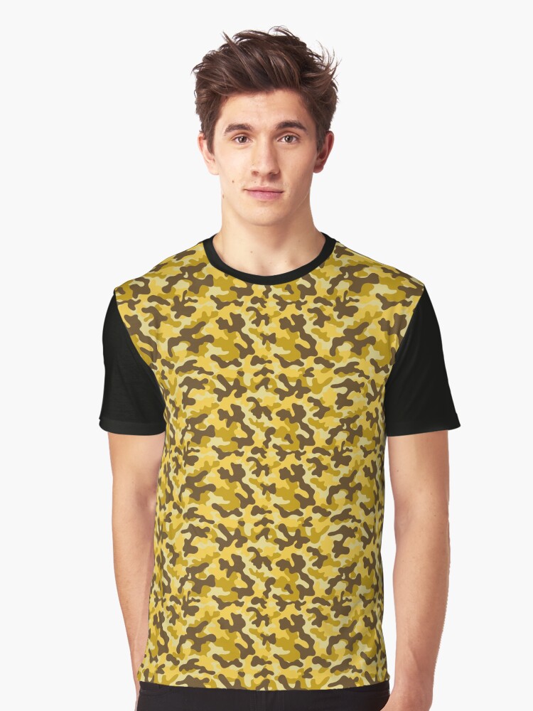 Camouflage Pattern Desert Yellow Graphic T Shirt T Shirt Premium Quality Streetwear Essential