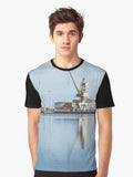View of seaport of Saint Malo France Graphic T Shirt T Shirt Premium Print