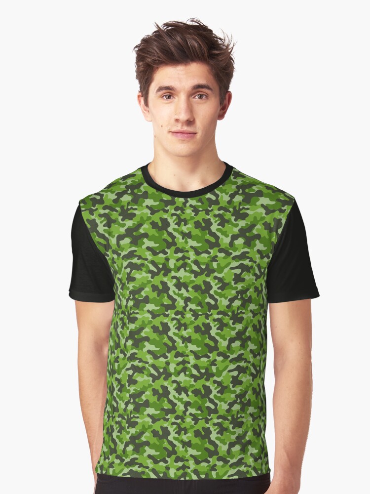 Camouflage Pattern Green Grass Graphic T Shirt T Shirt Premium Quality Top Rated Design