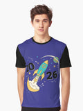 2026 Rocket Launch New Year Space Adventure Graphic T Shirt T Shirt Premium Print Best Seller Look