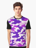 Purple Camo print Graphic T Shirt T Shirt Aesthetic Fit Top Rated Design