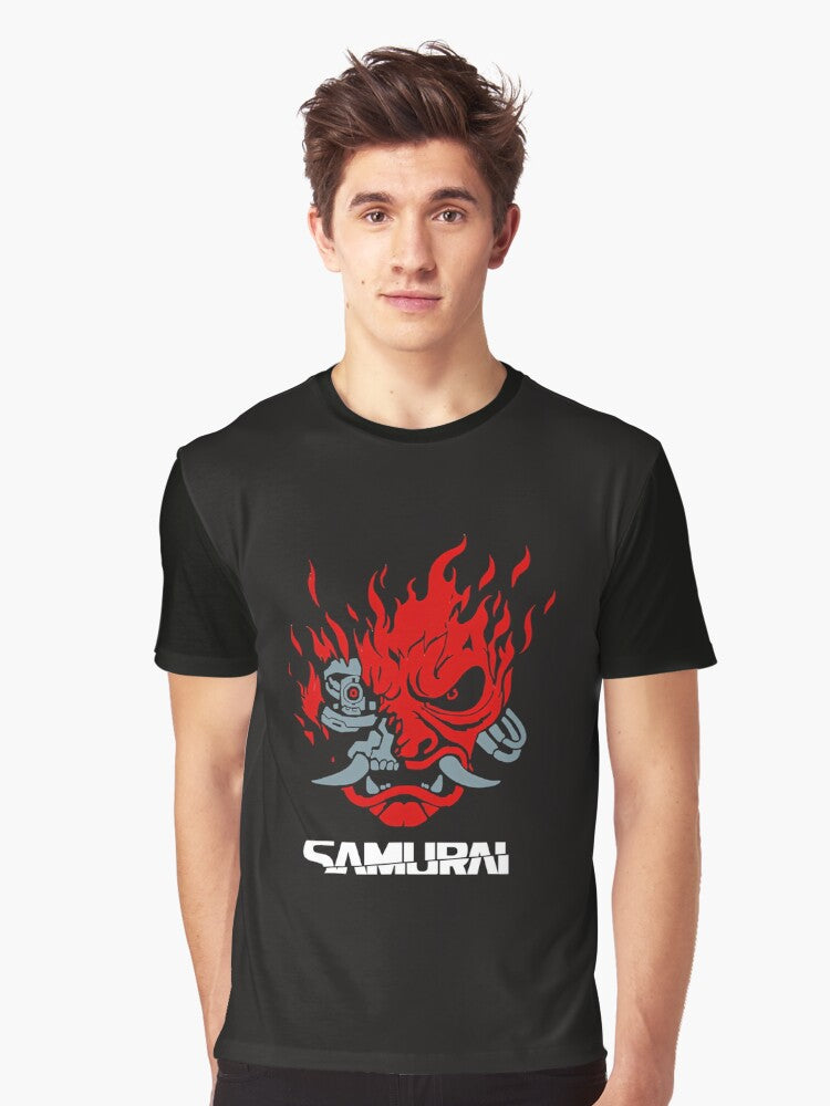 Samurai Japanese Gaming 2077 Art Game Style Graphic T-shirt | Trendy Graphic Tee | Casual Unisex T-shirt