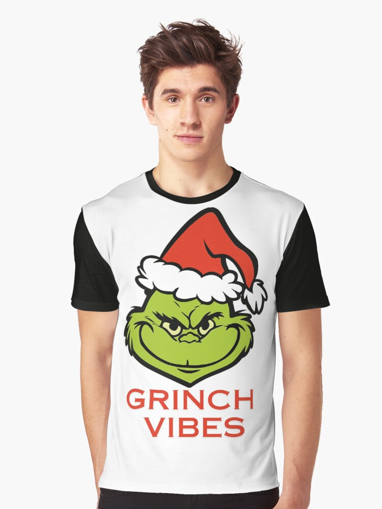 Grinch vibes Graphic T Shirt T Shirt Holiday Trending Christmas Season Pick